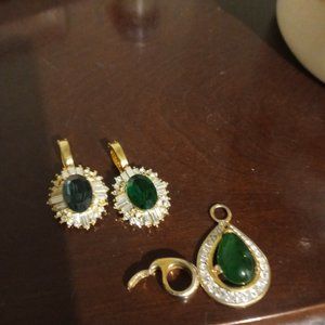 Earrings and charm for chain necklace